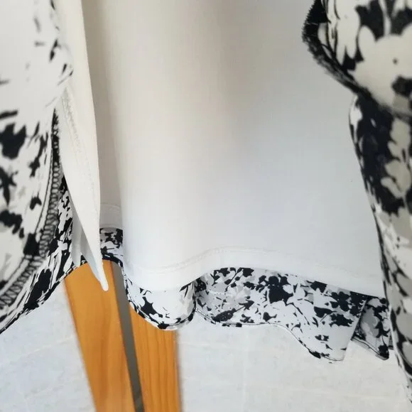 Nue Options Skirt Black And White Size 12P Flared Flouncy - Picture 3 of 7